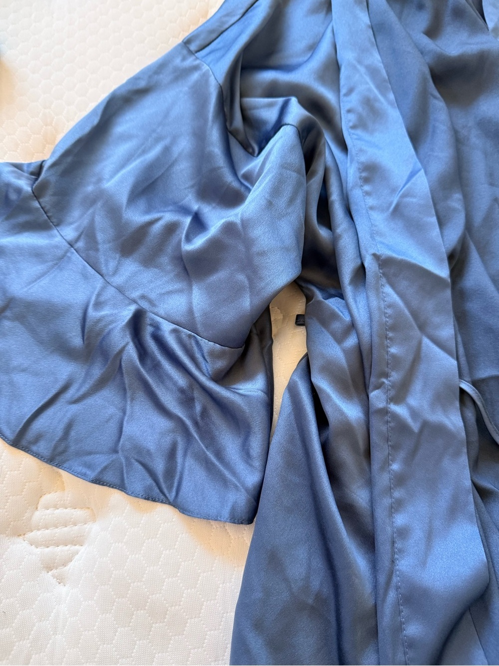 Victoria's Secret Blue Satin Drape Tie-Front Jacket - Picture 2 of 3